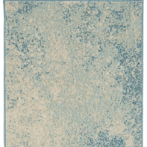 8' X 10' Blue And Ivory Abstract Area Rug