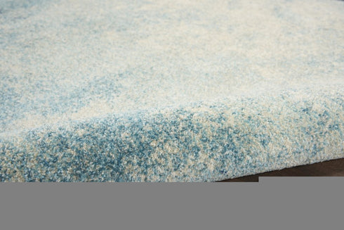 8' X 10' Blue And Ivory Abstract Area Rug