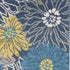 10' Blue And Gold Floral Runner Rug