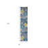 10' Blue And Gold Floral Runner Rug