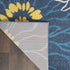 10' Blue And Gold Floral Runner Rug