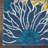 10' Blue And Gold Floral Runner Rug