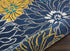 10' Blue And Gold Floral Runner Rug