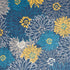 10' Blue And Gold Floral Runner Rug
