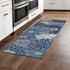 8' X 10' Blue And Ivory Floral Area Rug