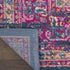 6' Blue And Pink Medallion Distressed Runner Rug