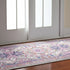 8' Light Gray And Pink Medallion Runner Rug