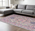 8' X 10' Light Gray And Pink Medallion Area Rug