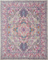 8' X 10' Light Gray And Pink Medallion Area Rug