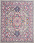 8' X 10' Light Gray And Pink Medallion Area Rug