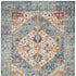7' X 10' Ivory And Blue Oriental Distressed Area Rug