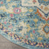 8' Ivory And Blue Oriental Distressed Round Rug