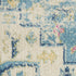 8' Ivory And Blue Oriental Distressed Round Rug