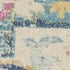 8' Ivory And Blue Oriental Distressed Round Rug