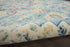 8' Ivory And Blue Oriental Distressed Round Rug