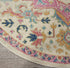 8' X 10' Pink And Ivory Southwestern Distressed Area Rug