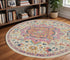 8' X 10' Pink And Ivory Southwestern Distressed Area Rug