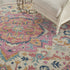 8' X 10' Pink And Ivory Southwestern Distressed Area Rug