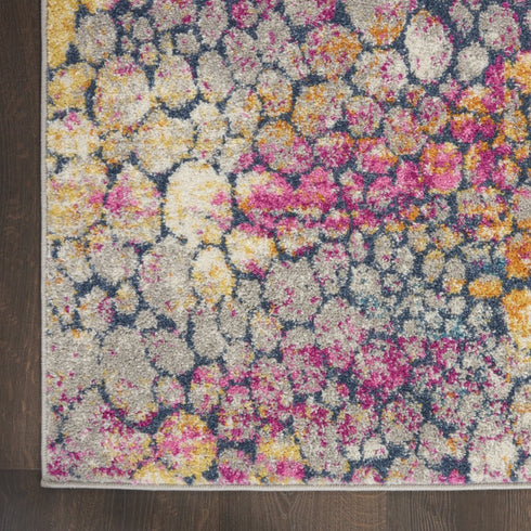 8' X 10' Yellow And Gray Abstract Area Rug