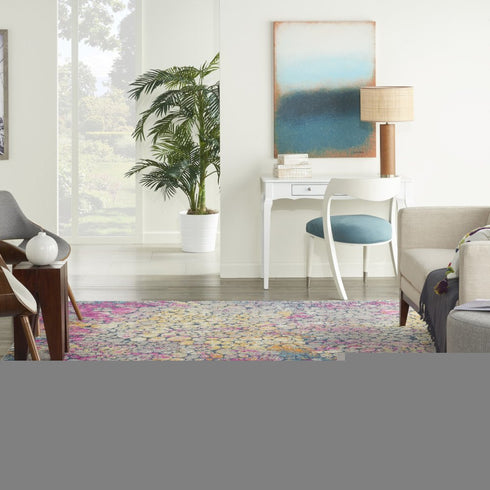 8' X 10' Yellow And Gray Abstract Area Rug