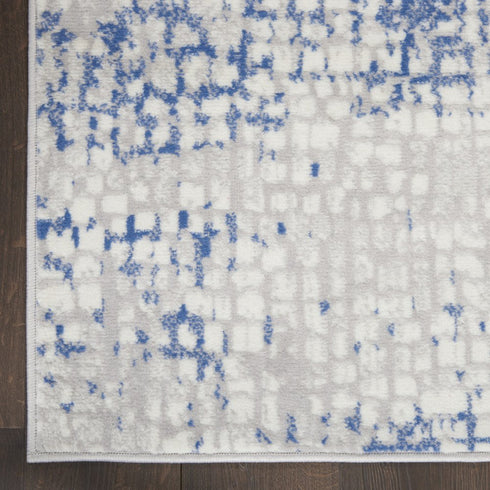 6' X 9' Blue And Gray Geometric Area Rug