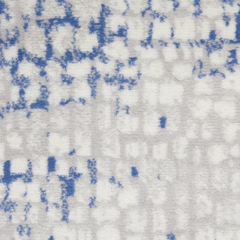 6' X 9' Blue And Gray Geometric Area Rug