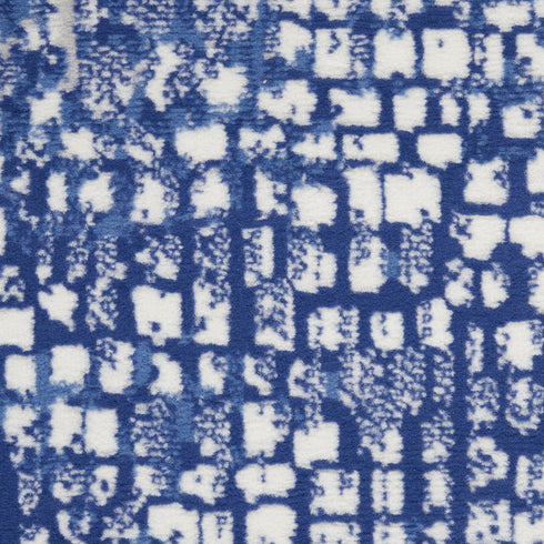 6' X 9' Ivory And Blue Geometric Area Rug