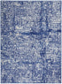 6' X 9' Ivory And Blue Geometric Area Rug