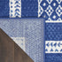 6' X 9' Blue And White Geometric Area Rug