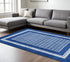 6' X 9' Blue And White Geometric Area Rug
