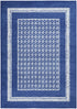 6' X 9' Blue And White Geometric Area Rug