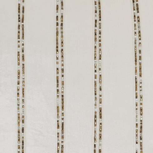 Glam Ivory And Gold Accent Throw Pillow With Beaded Details