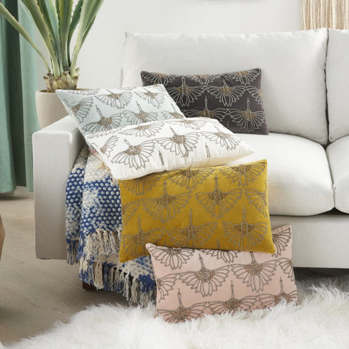 Brilliant Celadon Blue Lumbar Pillow