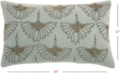 Brilliant Celadon Blue Lumbar Pillow