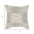 20" Indigo And Ivory Geometric Cotton Throw Pillow