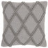 Light Gray Textured Lattice Throw Pillow