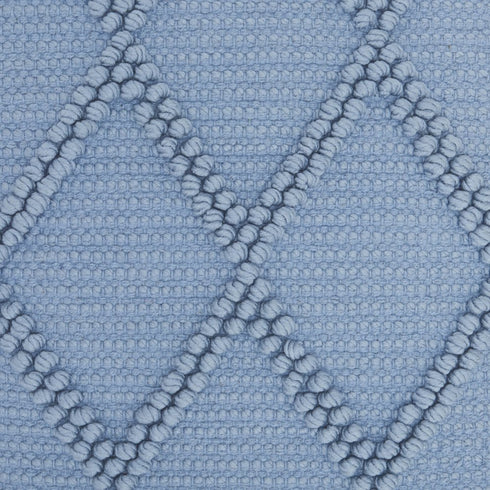 18" Blue Diamond Cotton Blend Throw Pillow with Texture