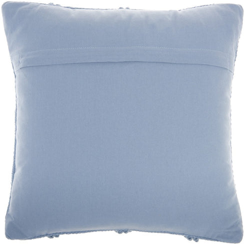 18" Blue Diamond Cotton Blend Throw Pillow with Texture