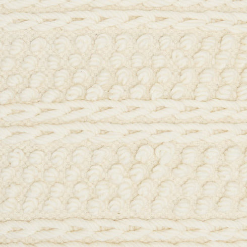 Ivory Textured Dots And Stripes Throw Pillow