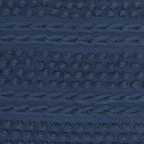 Navy Blue Textured Dots And Stripes Throw Pillow