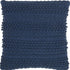 Navy Blue Textured Dots And Stripes Throw Pillow