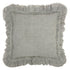 24" Light Gray Pillow With Ruffled Edges
