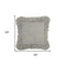 24" Light Gray Pillow With Ruffled Edges