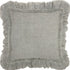 24" Light Gray Pillow With Ruffled Edges