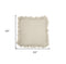 24" Beige Pillow With Ruffled Edges