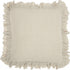 24" Beige Pillow With Ruffled Edges