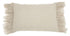 Wide Tasseled Marble Pink Lumbar Pillow