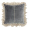 Wide Tasseled Marble Steel Blue Throw Pillow