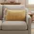 Wide Tasseled Marble Yellow Lumbar Pillow