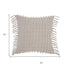 Tassel Detailed Gray Throw Pillow